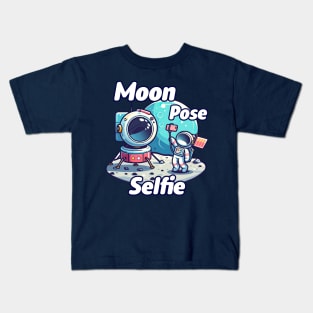 Cute Moon Pose Selfie Kids T-Shirt